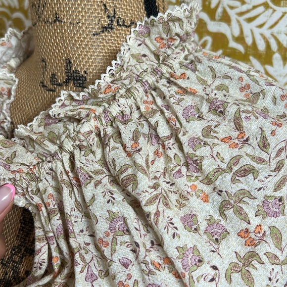 Floral Cream Mini Dress - Picture 9 of 13